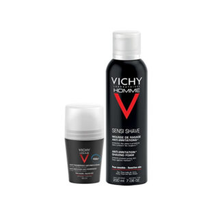 VICHY Homme Zestaw: pianka do golenia 200ml + antyperspirant 48h 50ml